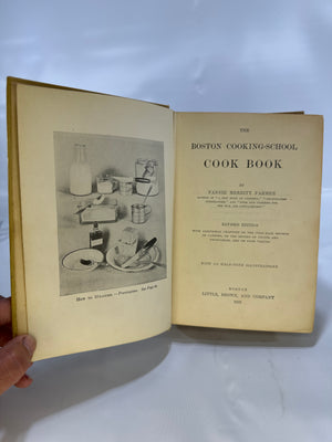 The Boston Cooking-School Cookbook by Fannie Merritt Farmer 1921 Little Brown and Company Vintage Cookbook