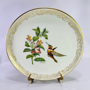 Vintage Edward Marshall Boehm Rufous Flame-Bearer Hummingbird Plate English Bone China 11 Inch Collector Plate
