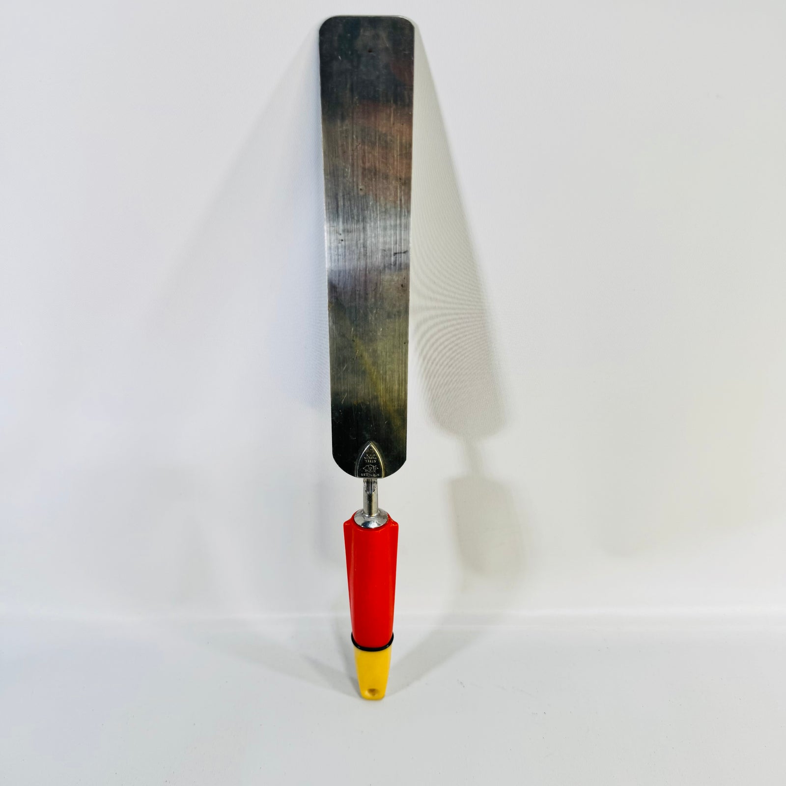 Vintage Ekco Ekcoline Icing Spreader Stainless Steel Cake Spatula Red Bakelite Handle USA