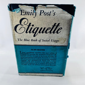 Etiquette: The Blue Book of Social Usage by Emily Post 1947 Hardcover