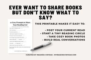 Share Your Reading Life – Cozy Printable Mini Guide for Book Lovers (Digital Download, PDF)