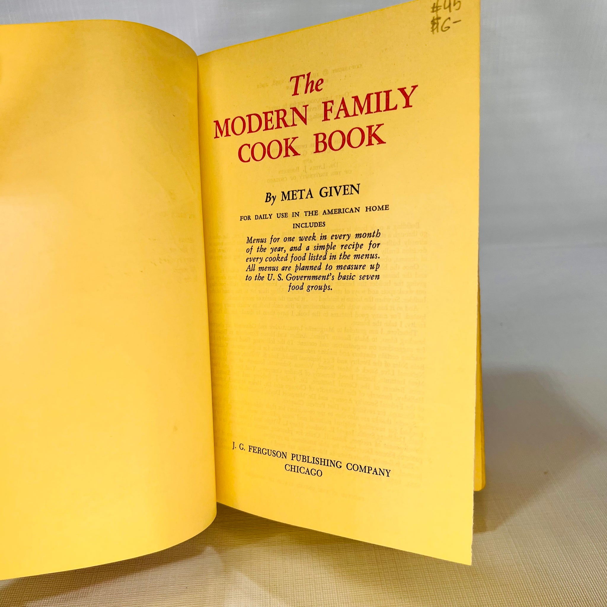 The Modern Family Cookbook by Meta Given 1961-Reading Vintage