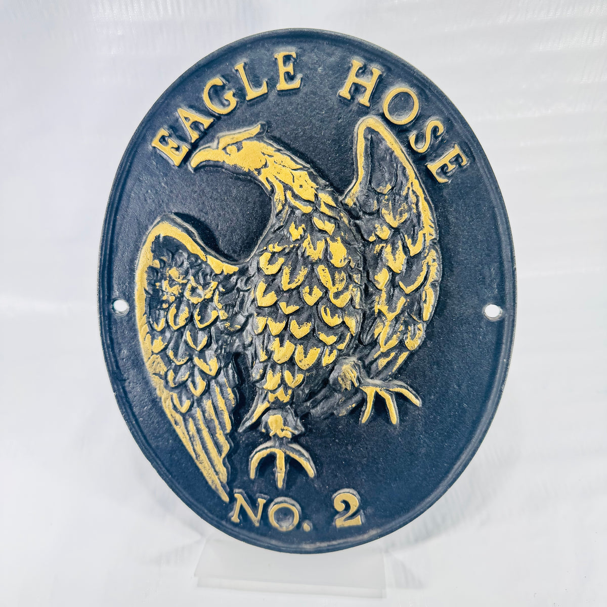 Eagle Hose No. 2 Cast Iron Fire Mark Plaque 20th Century Reproduction