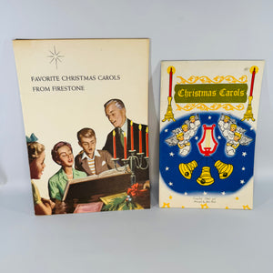 Vintage Christmas Carol Booklets Set of 2 Firestone and Eaton Promotional Holiday Song Books