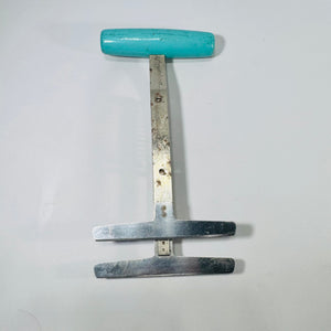 Foley Spring Food Chopper Turquoise Handle 3 Blade Vintage