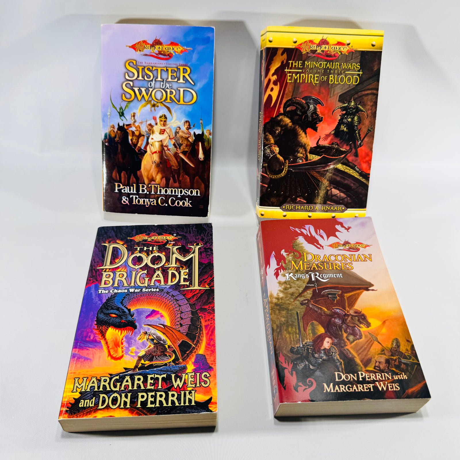 Dragonlance Paperback Book Bundle of 4 Doom Brigade Draconian Measures Empire of Blood Sister of the Sword