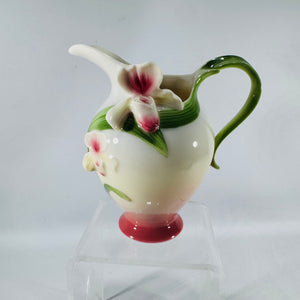 Franz Porcelain Creamer Lady Slipper Orchid FZ00274