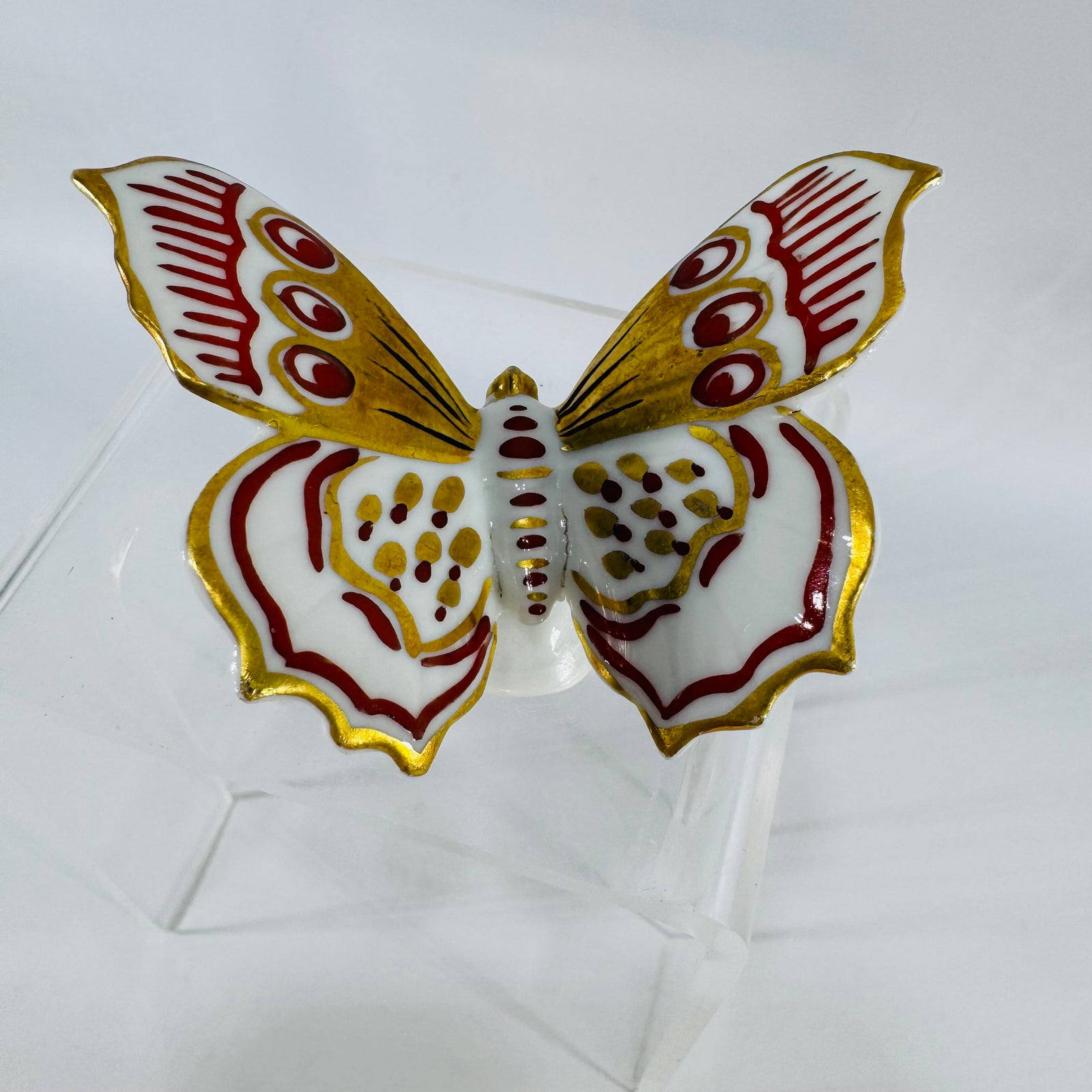 Vintage German Porcelain Butterfly Figurine | Hand Painted Miniature Decor