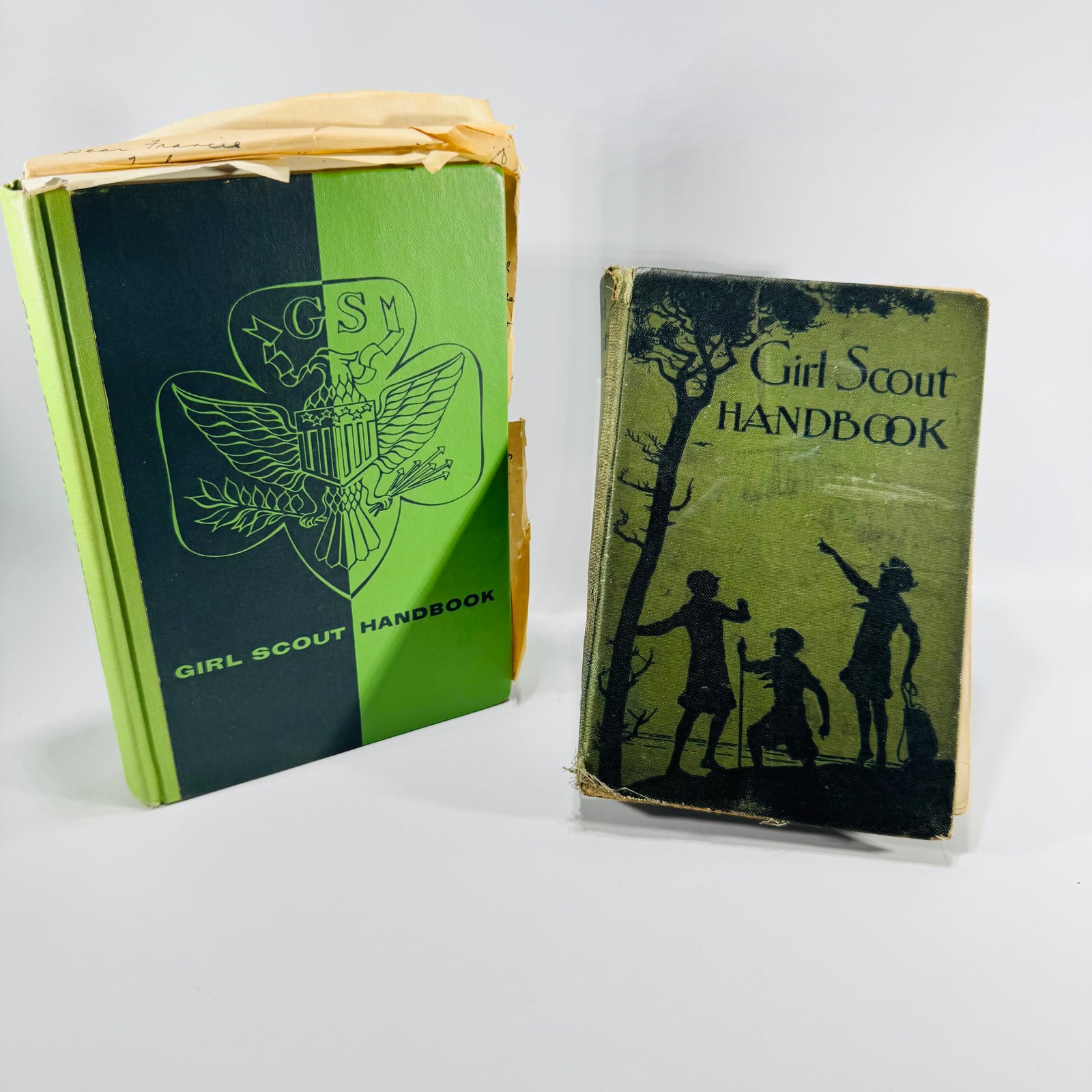 Girl Scout Handbook Bundle 1930 Revised Edition and 1955 Eighth Impression Midland Michigan