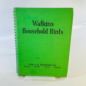 1941 Watkins Household Hints Green Cover Cookbook Elaine Allen Metal Spiral Third Edition