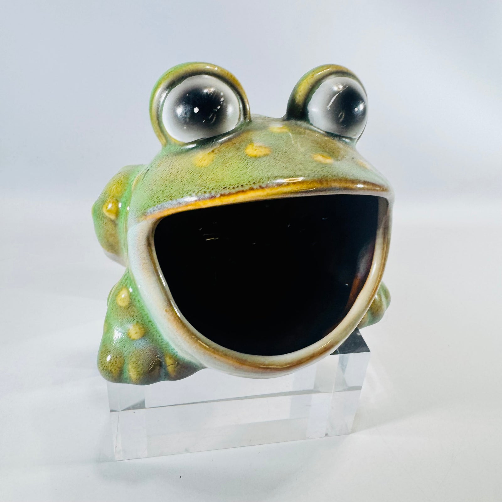 Green Ceramic Frog Sponge Holder Retro Kitchen Scrubby Holder