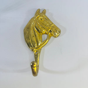 Vintage Solid Brass Horse Head Wall Hook Taiwan Equestrian Farmhouse Decor