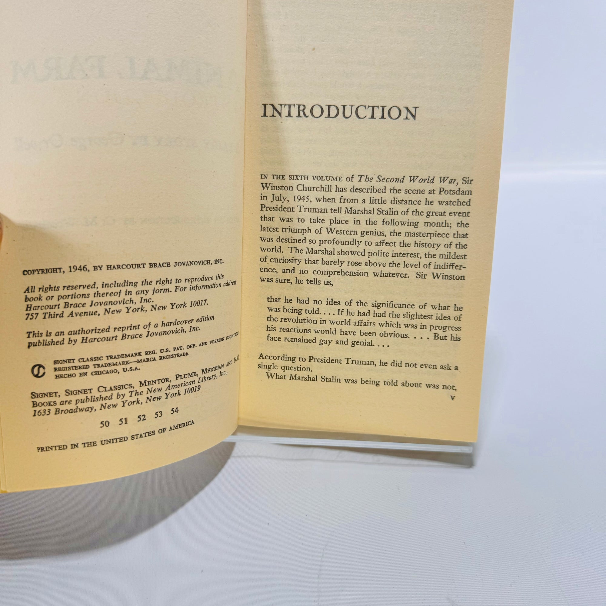 Two Versions of Animal Farm by George Orwell 1946 Harcout Brace and Company 1980s A Signet Classic