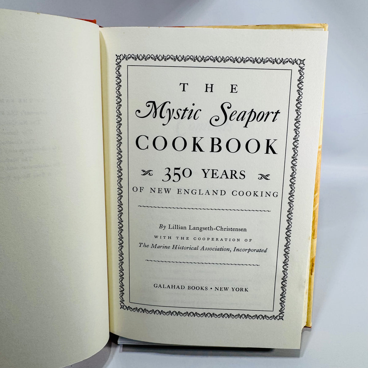 Vintage Mystic Seaport Cookbook Lillian Langseth-Christensen Hardcover 1970 New England Cooking
