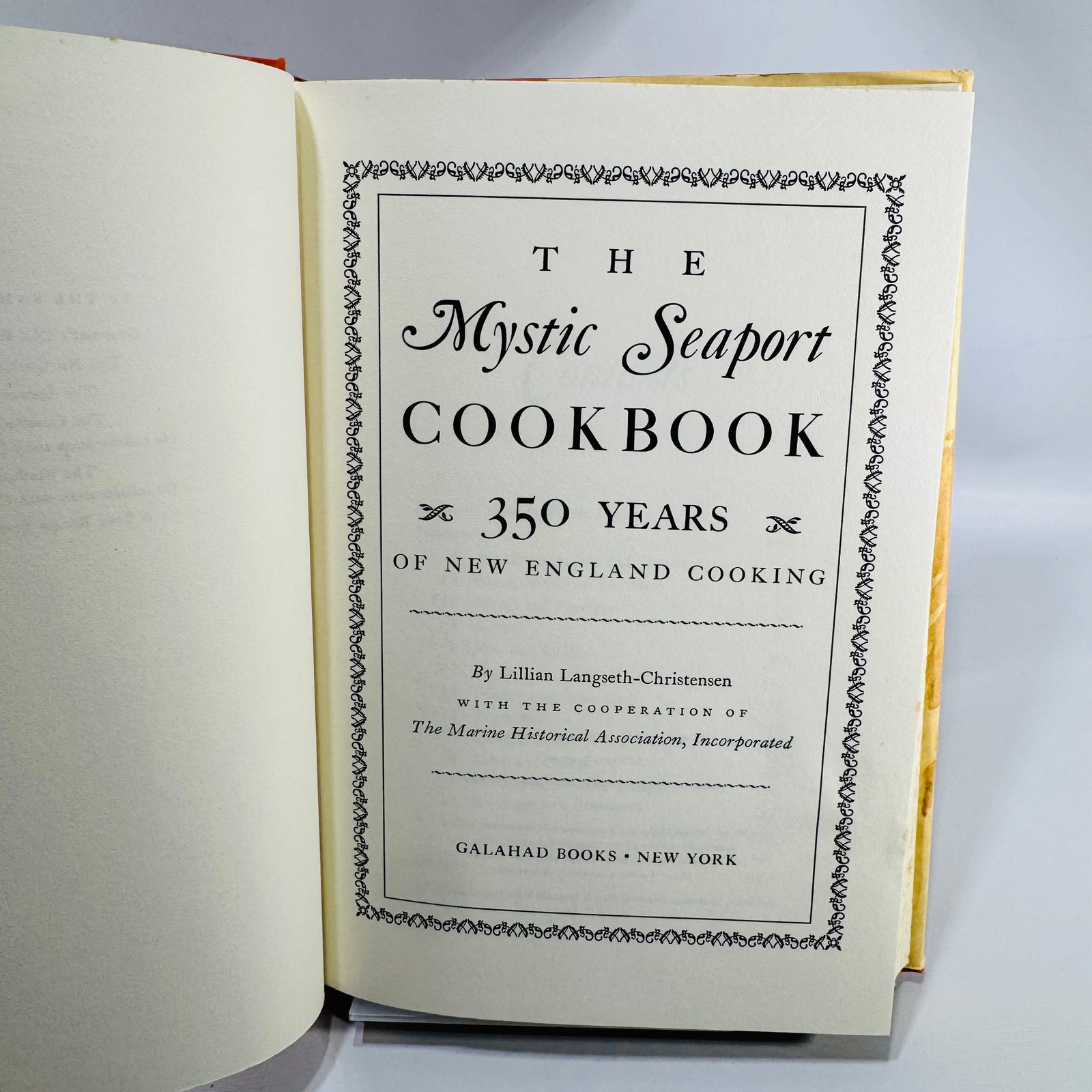 Vintage Mystic Seaport Cookbook Lillian Langseth-Christensen Hardcover 1970 New England Cooking