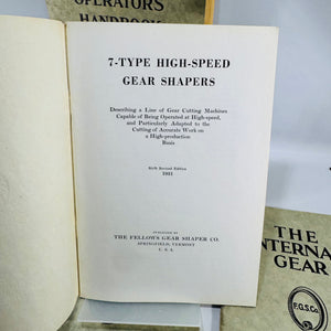 Fellows Gear Shaper Manual Bundle 1928 1930 1931 Machine Shop Technical Books