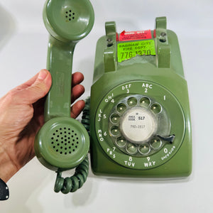 Vintage Western Electric Model 500 Avocado Green Rotary Telephone | 1960s–1970s Bell System Desk Phone