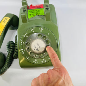 Vintage Western Electric Model 500 Avocado Green Rotary Telephone | 1960s–1970s Bell System Desk Phone