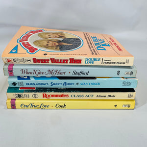 Vintage YA Romance Book Lot — 1980s Teen Paperbacks Bundle of 5 | Sweet Valley High, Rhapsody, Roommates Collection