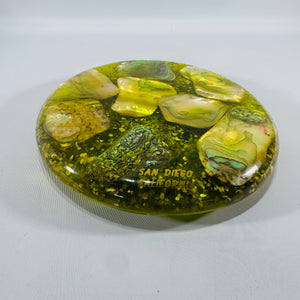 Vintage Lucite Abalone Shell Trivet by Hyler Enterprises | 1960s–1970s California Hot Plate