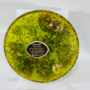 Vintage Lucite Abalone Shell Trivet by Hyler Enterprises | 1960s–1970s California Hot Plate