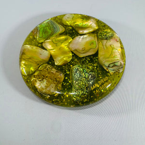 Vintage Lucite Abalone Shell Trivet by Hyler Enterprises | 1960s–1970s California Hot Plate