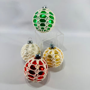 Vintage Crochet Ornaments Set – Handmade Christmas Decor, 1970s–1980s