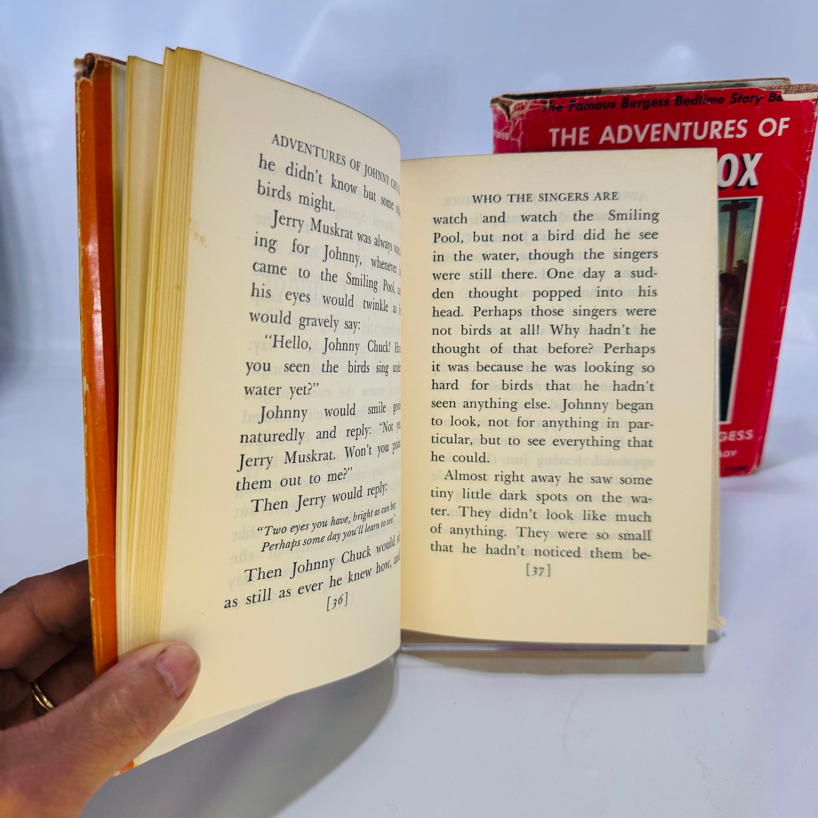 Interior text pages from The Adventures of Johnny Chuck 1941