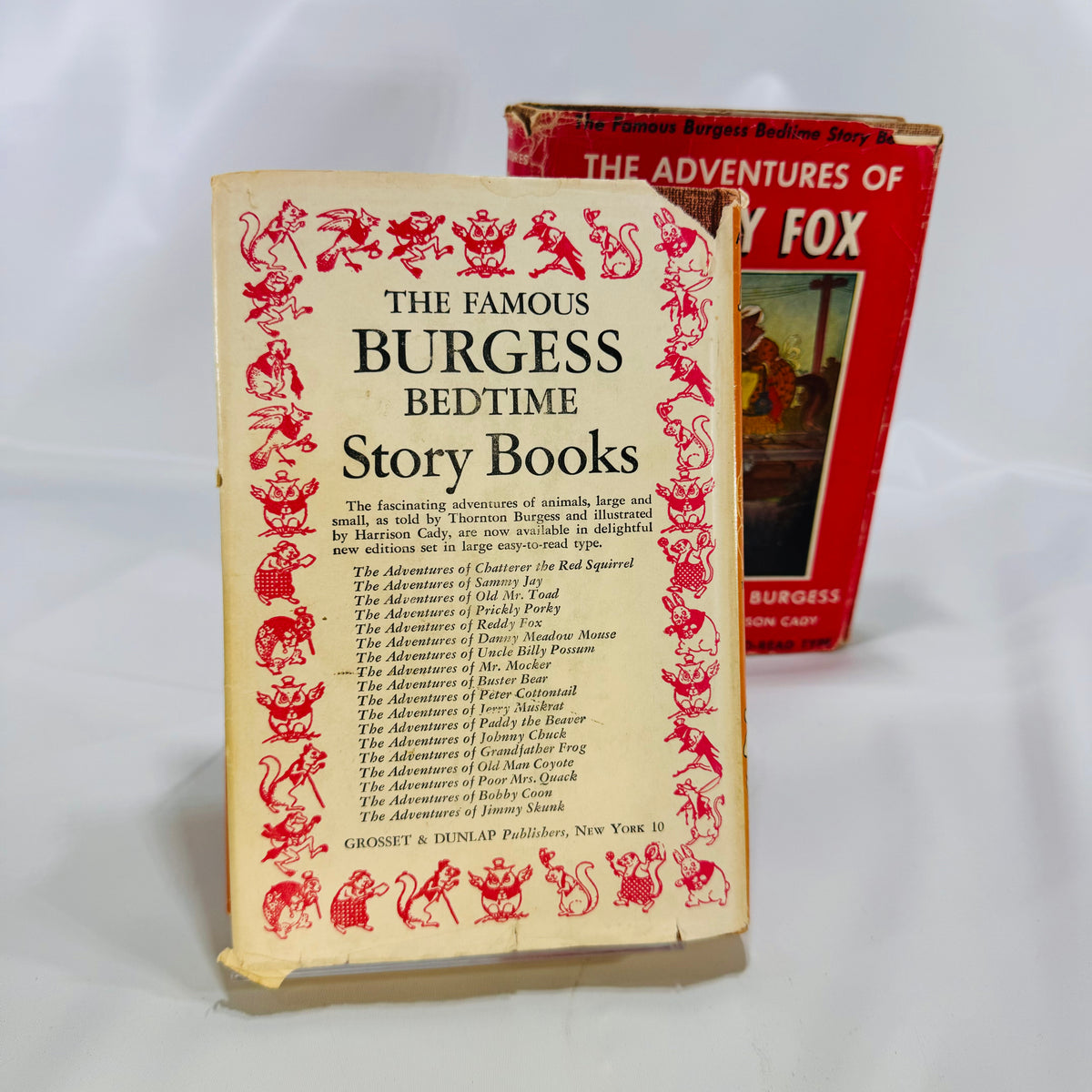 Back of a dust jacket with The Famous Burgess Bedtime Story Books list