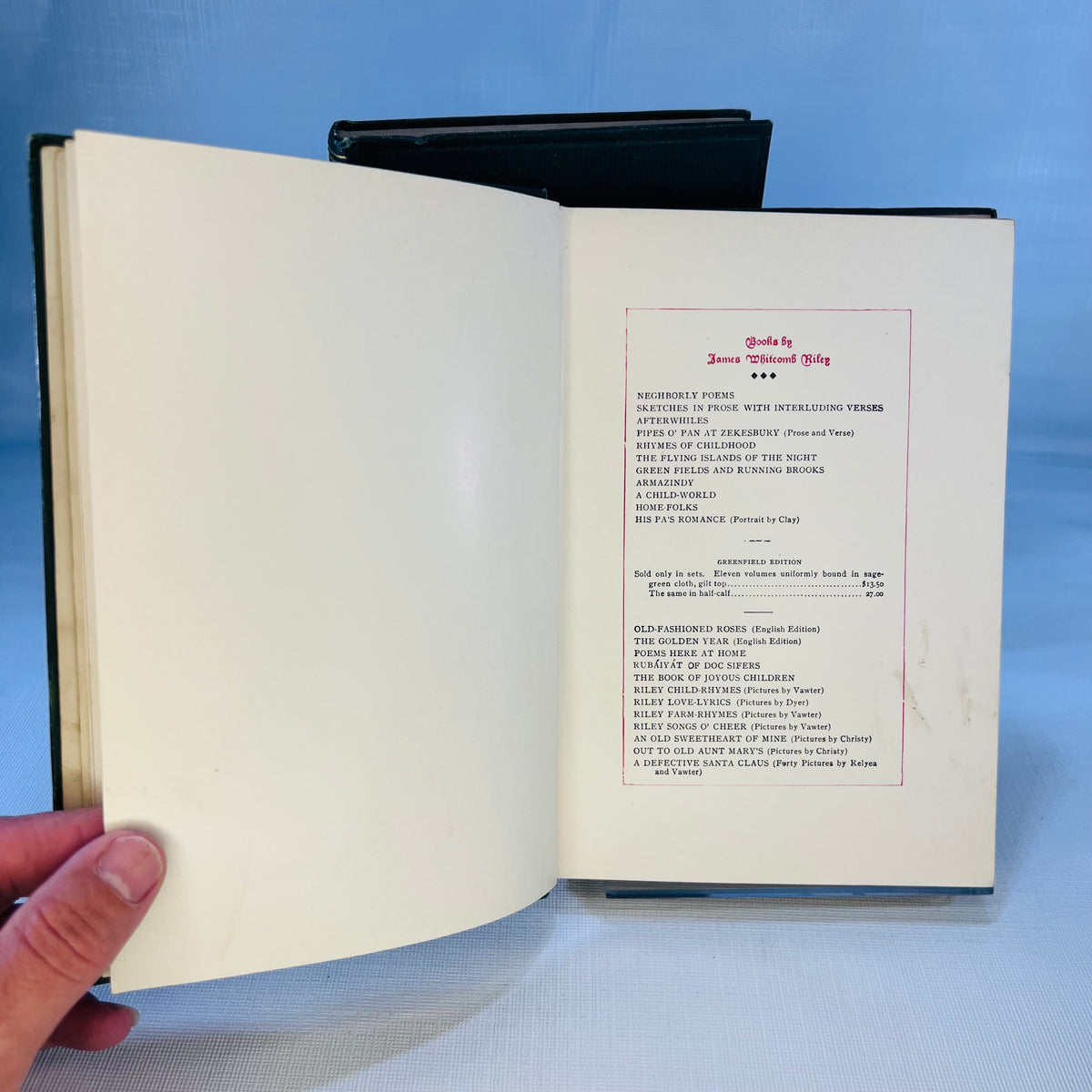 Song of Summer 1910 & Songs of Home 1908 by James Whitcomb Riley with pictures by Will Vawter The Bobbs-Merrill Company