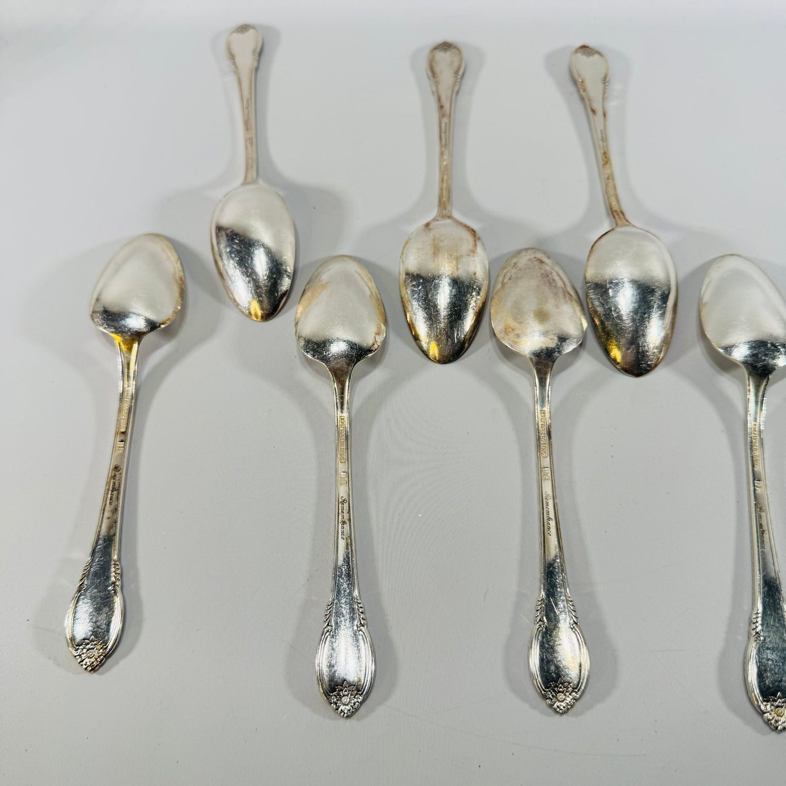 Set of 7 Vintage 1847 Rogers Bros Remembrance Teaspoons – Silverplate, 1948