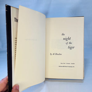 The Night of the Tiger a novel by Al Dewlen 1956 McGraw-Hill Book Company