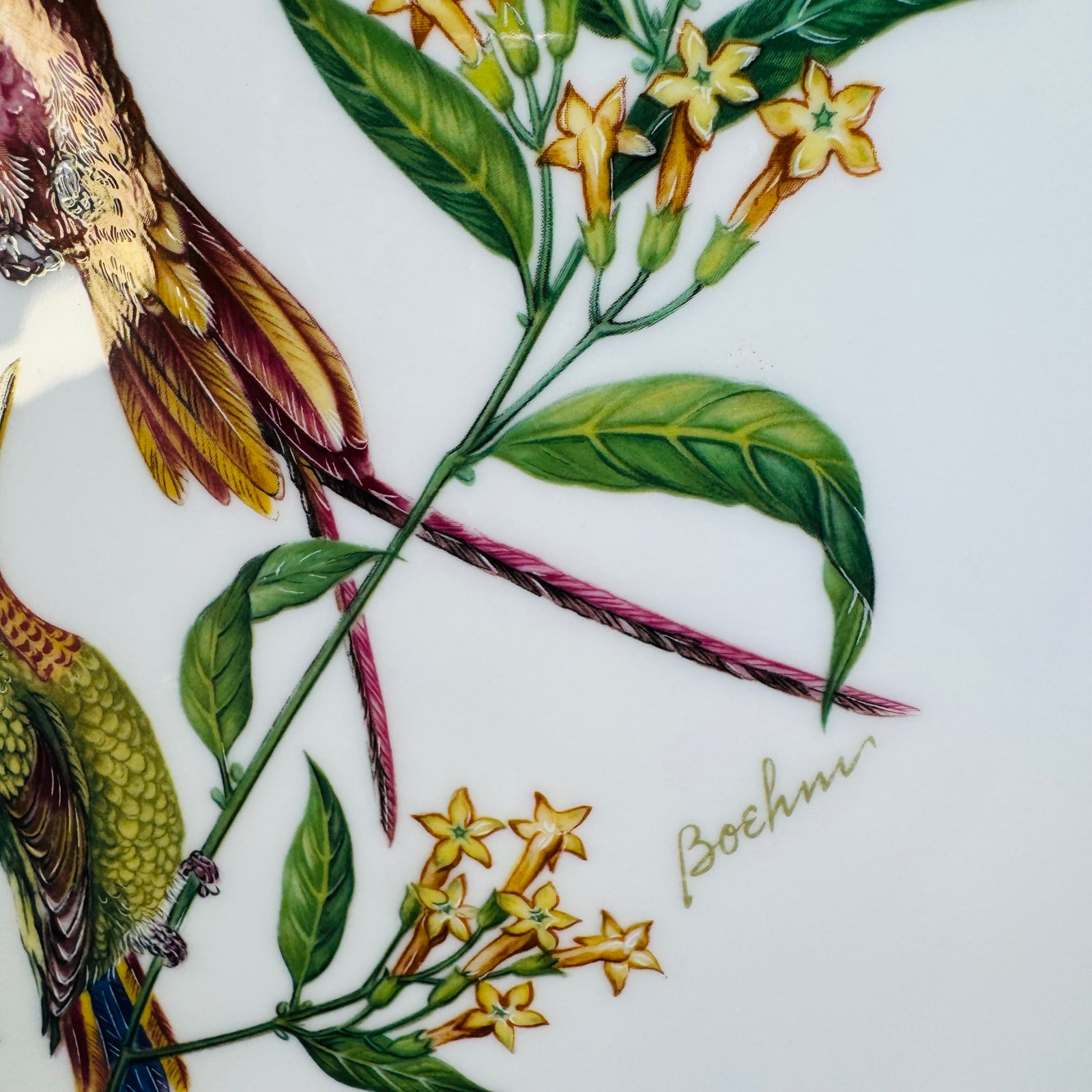 Boehm Hummingbird Plate – Crimson Topaz, Hand-Painted English Bone China, Limited Edition