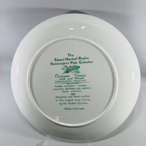 Boehm Hummingbird Plate – Crimson Topaz, Hand-Painted English Bone China, Limited Edition