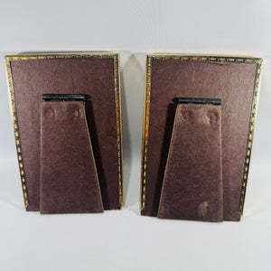 Vintage Brass Photo Frames – Pair, Ornate Border, Easel Back Stand, 6x4