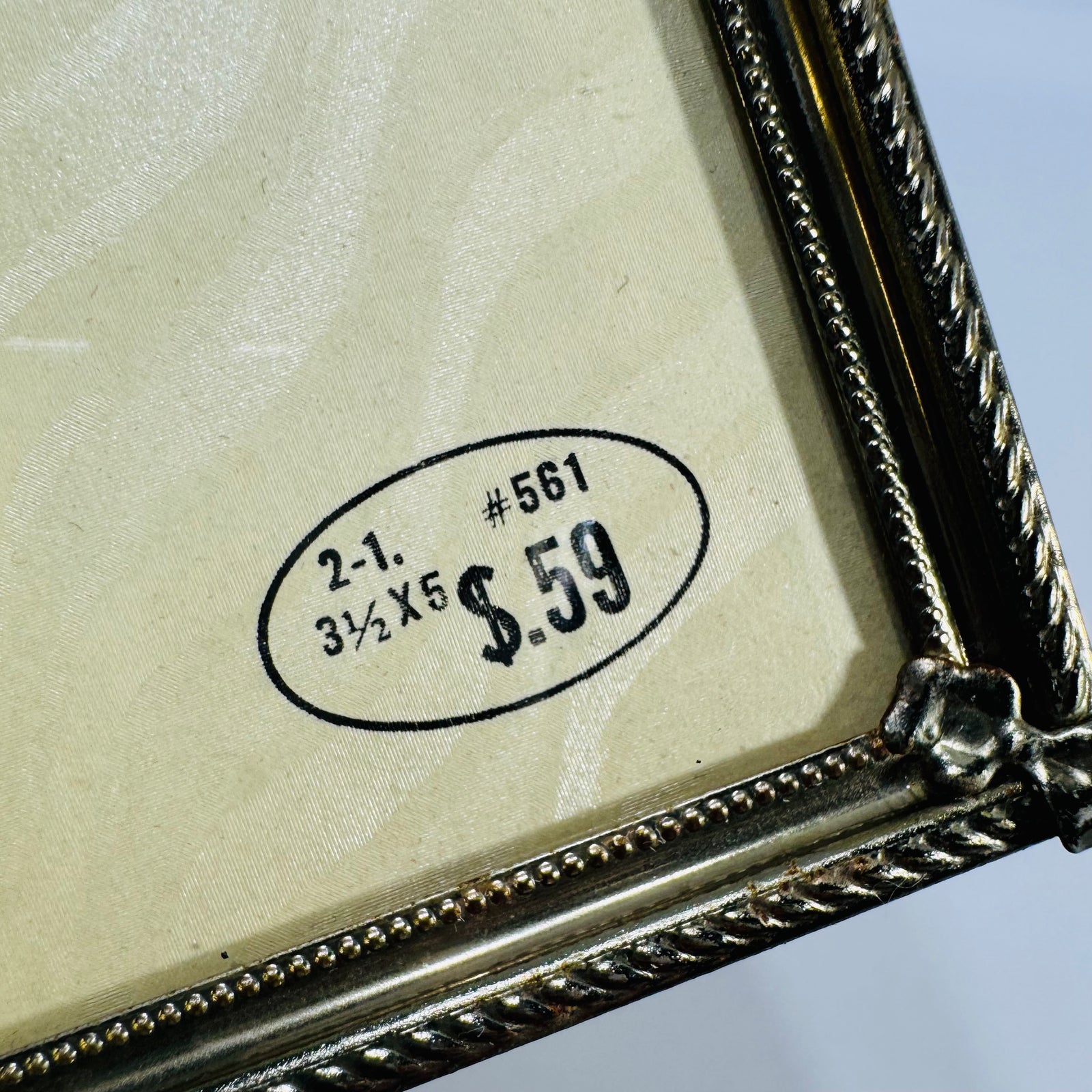 Vintage METAL Photo Frame – NOS, Unused, Original Price Tag, 5x4