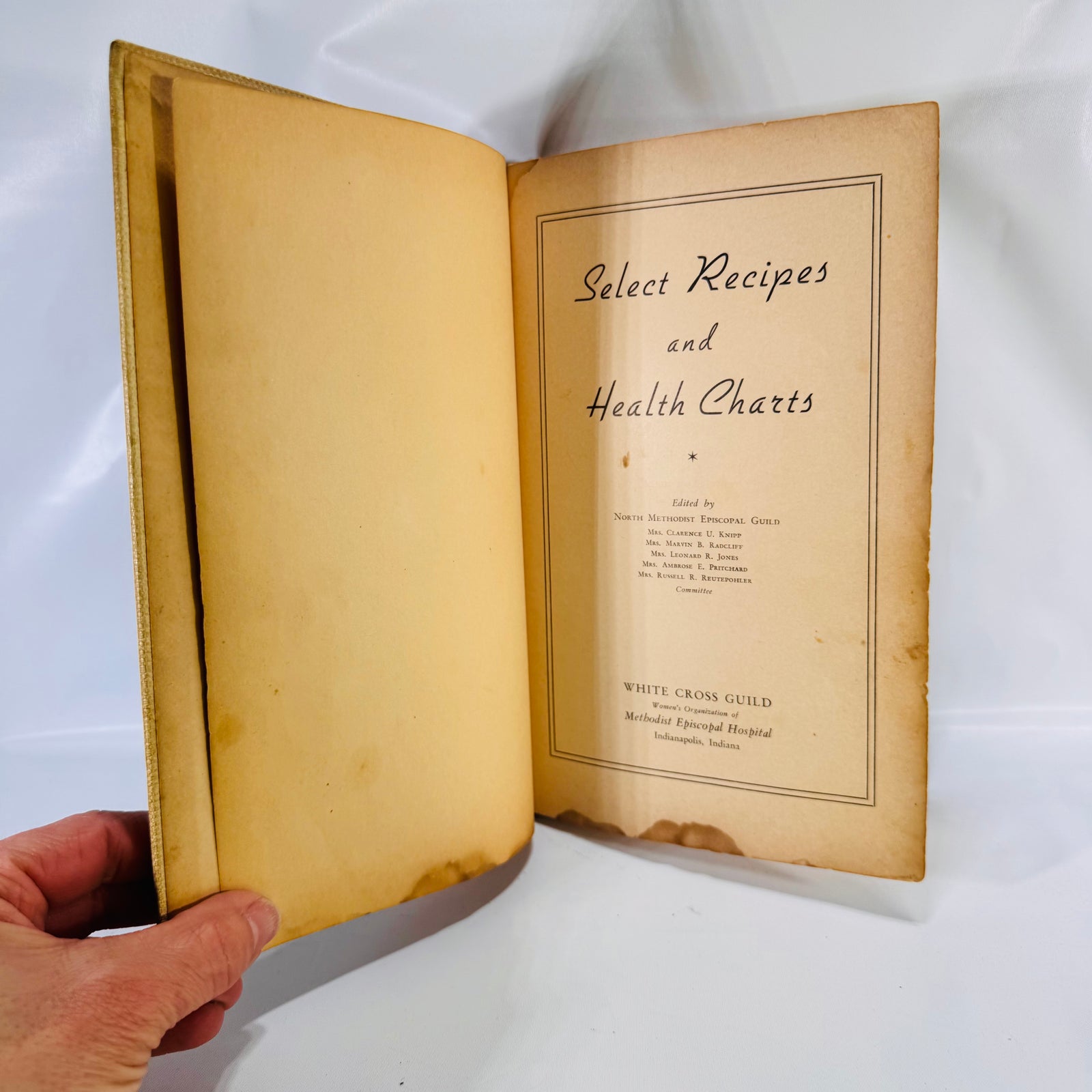 White Cross Guild Select Recipes and Health Charts (1937) – Vintage Cookbook & Guide