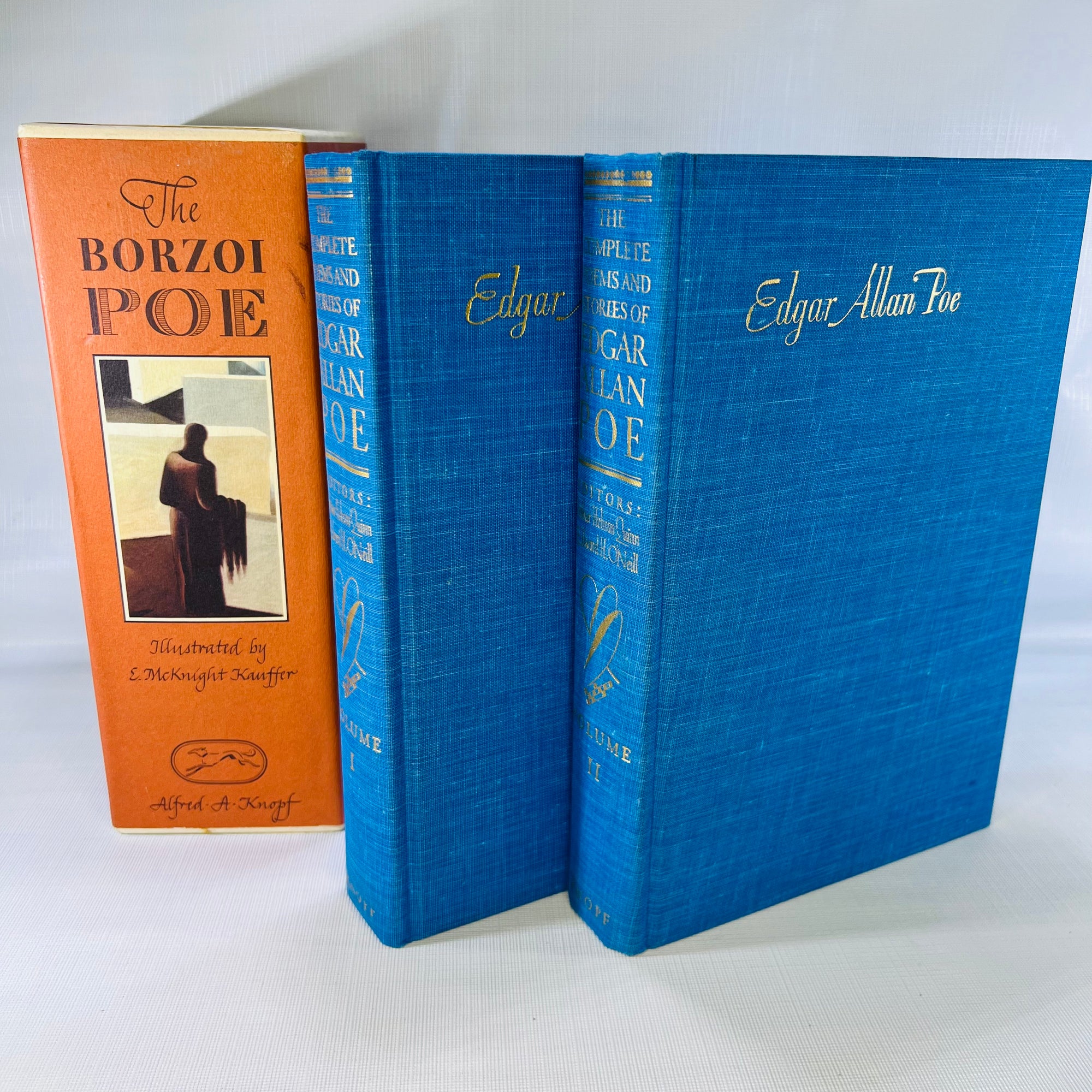 The Complete Poems and Stories of Edgar Allan Poe with Selections from His Critical Writings Two Volume Set Illustrated by E. McKinght Kauffer 1976  Box Set Alfred A. Knopf