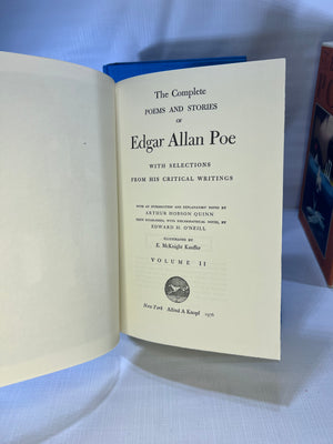 The Complete Poems and Stories of Edgar Allan Poe with Selections from His Critical Writings Two Volume Set Illustrated by E. McKinght Kauffer 1976  Box Set Alfred A. Knopf