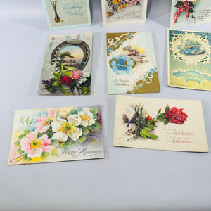 Early 1900s Vintage Postcard & Greeting Card Collection — 9 Items with Postal History