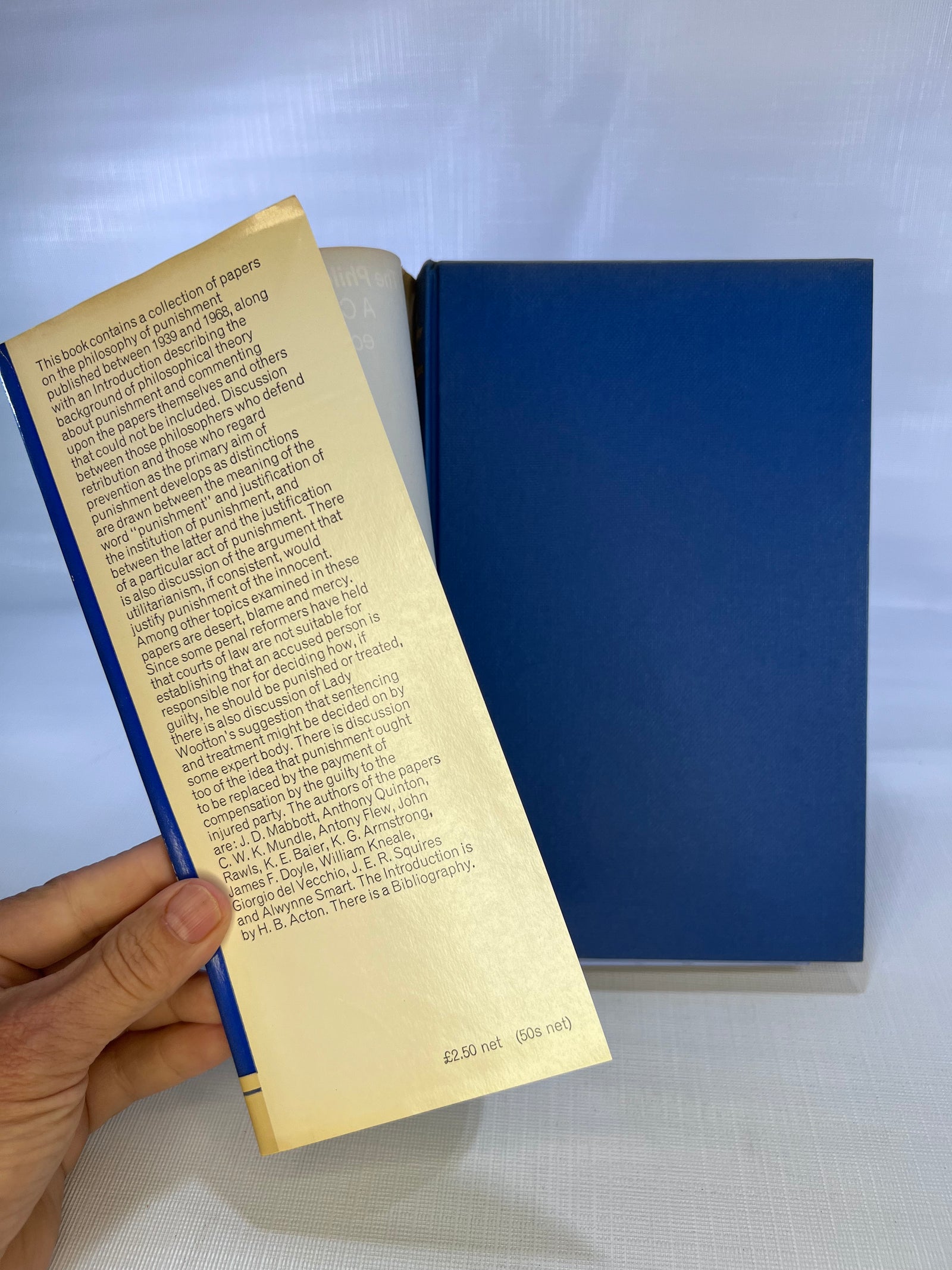 The Philosophy of Punishment a Collection of Papers edited by H.B. Action 1969 Macmillan St. Martin Press,