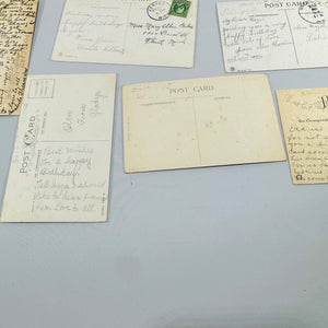 Early 1900s Vintage Postcard & Greeting Card Collection — 9 Items with Postal History