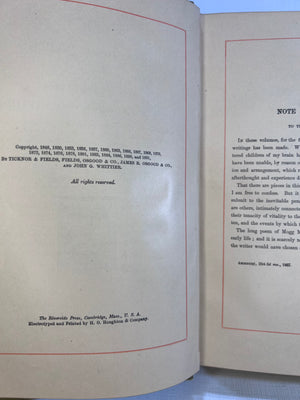 The Poetical Works of John Greenleaf Whittier with Numerous Illustrations 1891 The Riverside Press