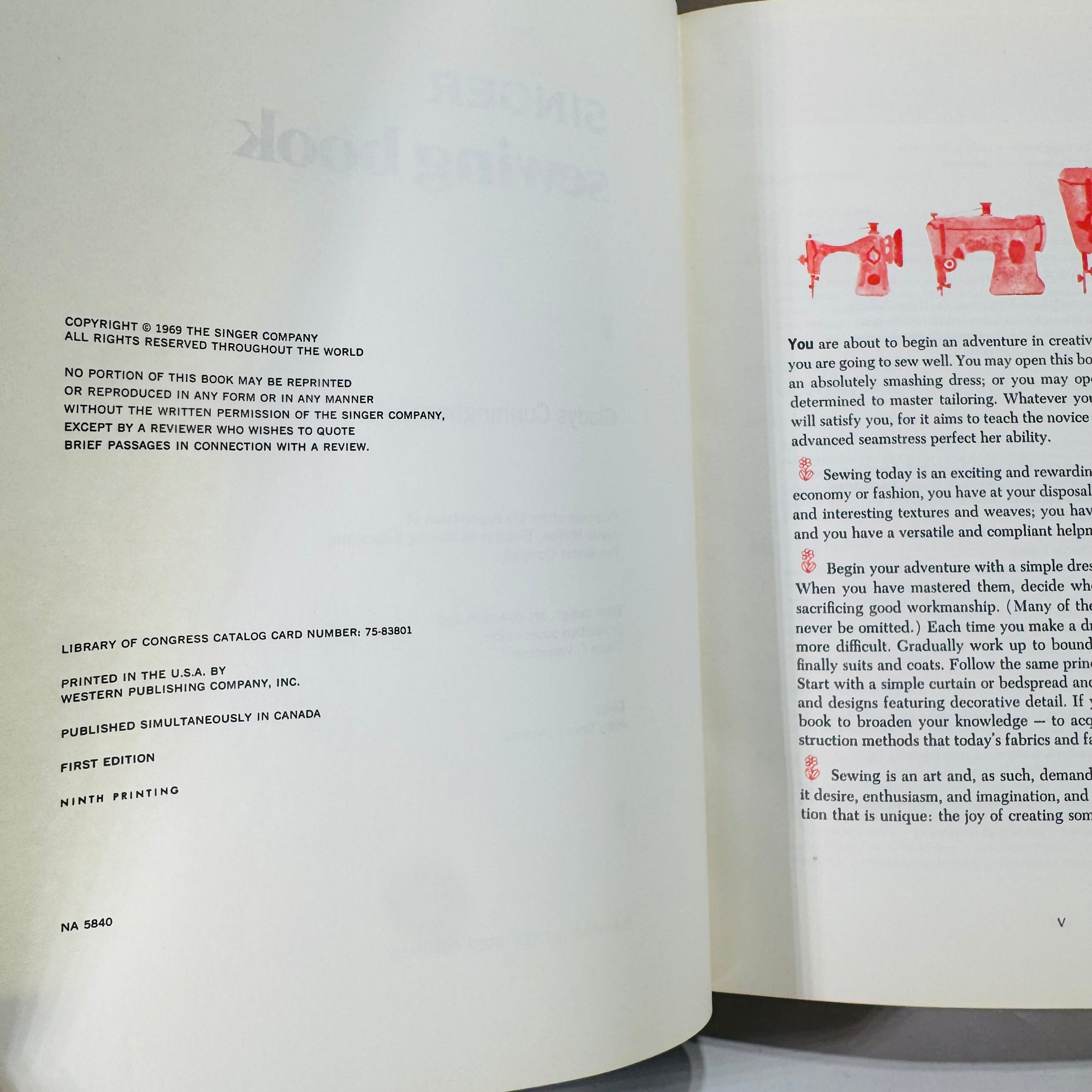 Vintage Sewing Reference — Singer Sewing Book (1969, First Edition / Ninth Printing) — Gladys Cunningham | Illustrated Techniques, Sewing Instruction, Craft