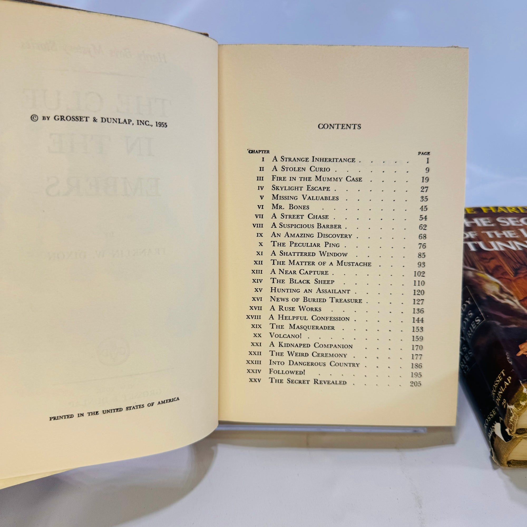 Three Hardy Boys Books by Franklin W. Dixon The Crisscross Shadow The Secret of the Lost Tunnel, The Clue in the Embers Grosset and Dunlap