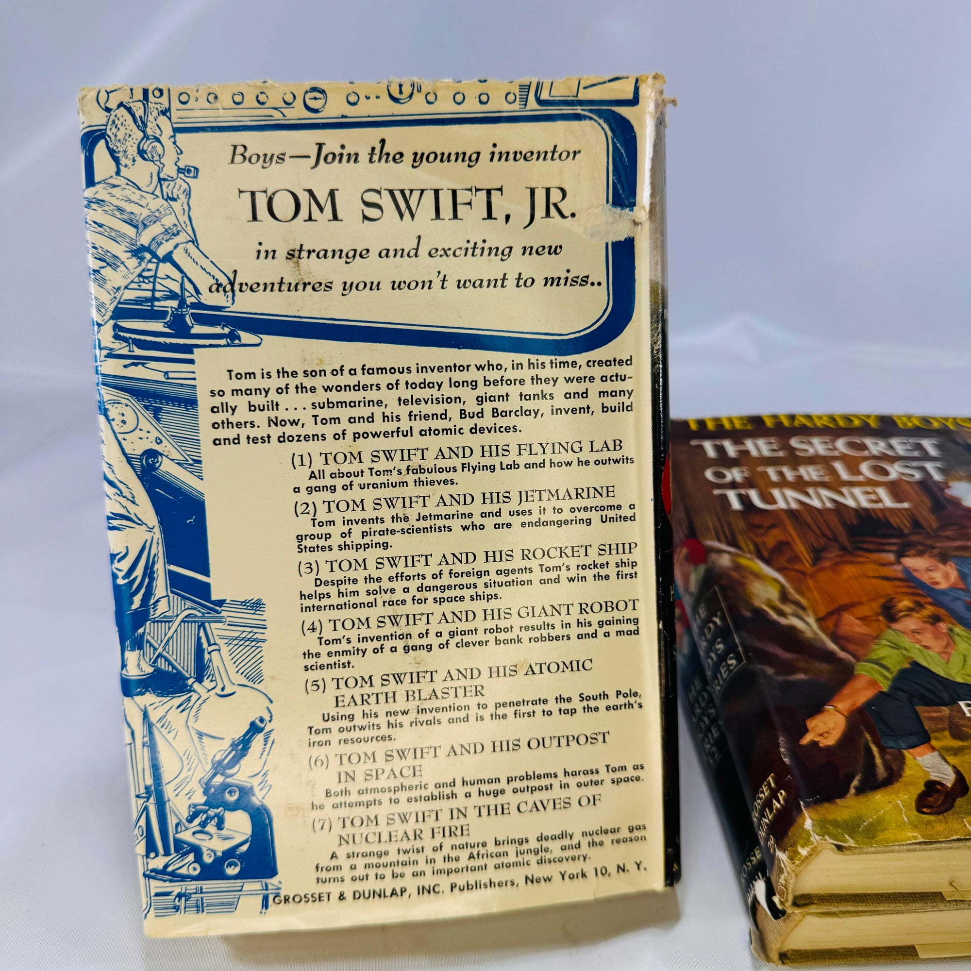 Three Hardy Boys Books by Franklin W. Dixon The Crisscross Shadow The Secret of the Lost Tunnel, The Clue in the Embers Grosset and Dunlap