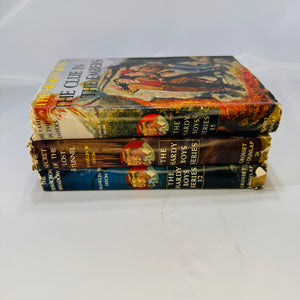 Three Hardy Boys Books by Franklin W. Dixon The Crisscross Shadow The Secret of the Lost Tunnel, The Clue in the Embers Grosset and Dunlap