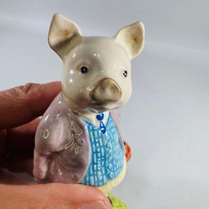 Beswick Beatrix Potter's Pigling Bland Figurine — F. Warne & Co. Copyright 1956, Beswick England, Variation 1 Purple Jacket