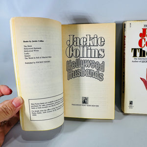 Vintage Jackie Collins Paperback Bundle — The Bitch (1984) & Hollywood Husbands (1987) — Glamour, Scandal & Fame, Romantic Suspense / Celebrity Drama