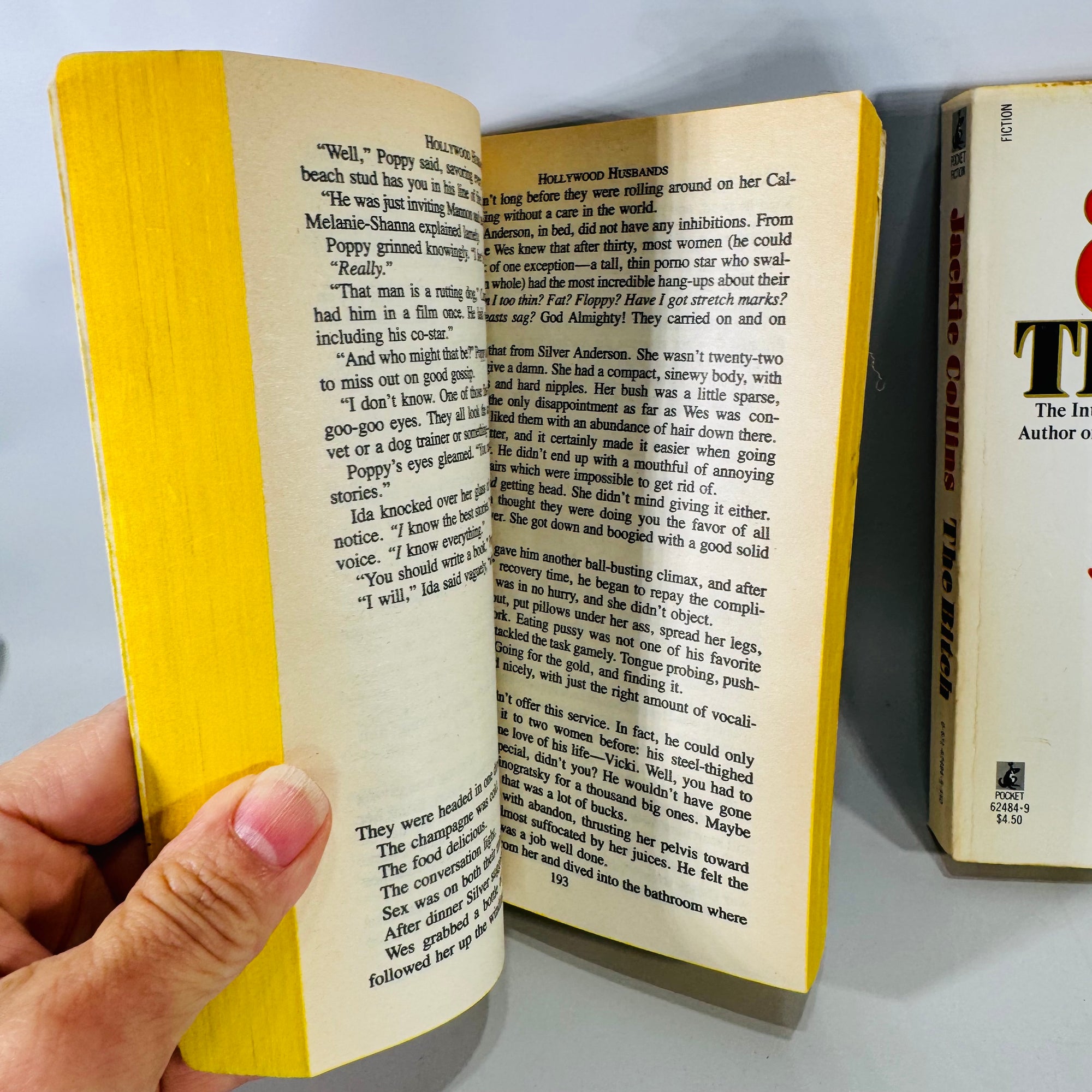 Vintage Jackie Collins Paperback Bundle — The Bitch (1984) & Hollywood Husbands (1987) — Glamour, Scandal & Fame, Romantic Suspense / Celebrity Drama